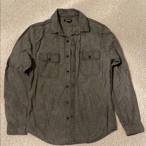 Express Grey Button-Up Shirt